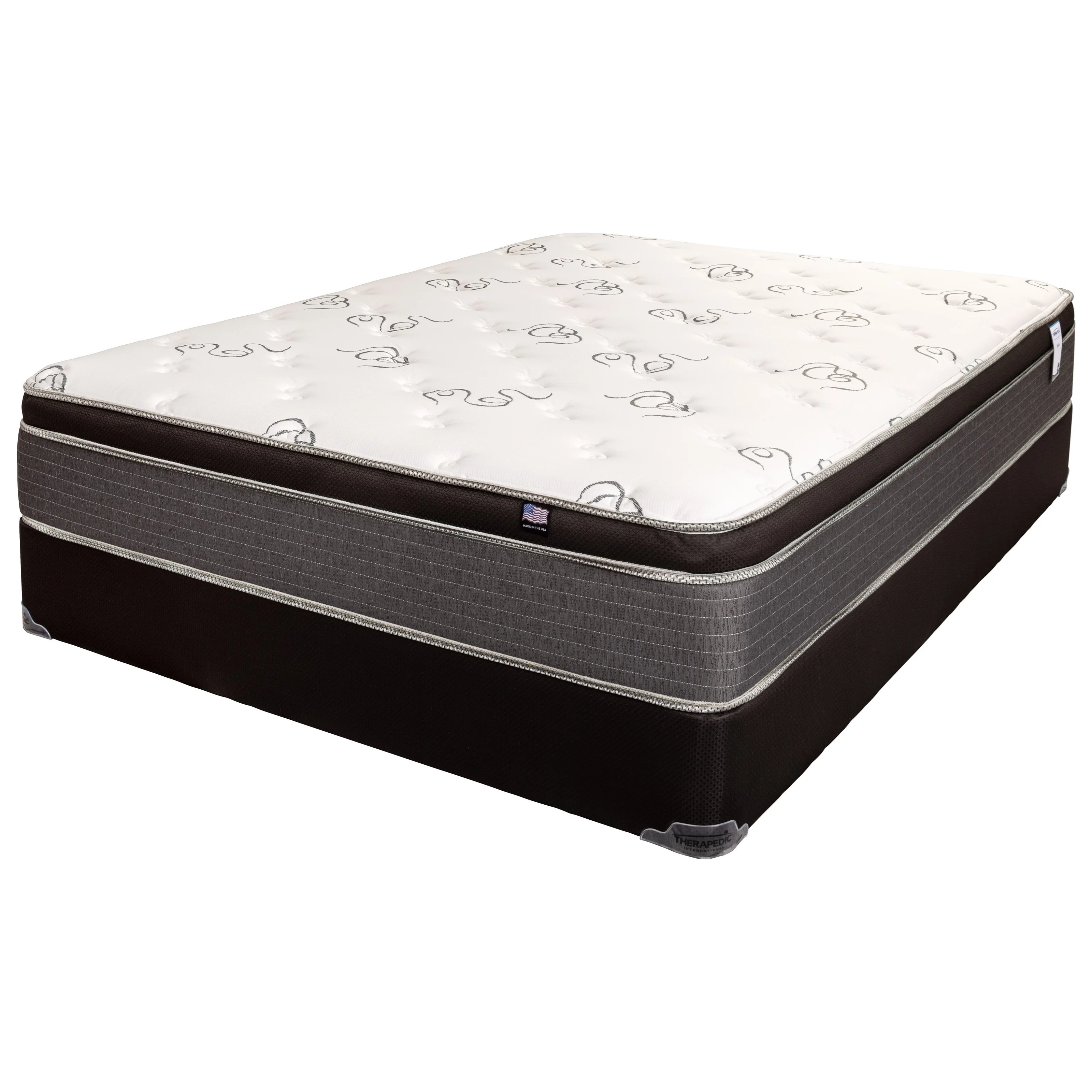 Therapedic Taylor Euro Top 1485QM+2244QB Queen Euro Top Innerspring Mattress and 9" Backsense